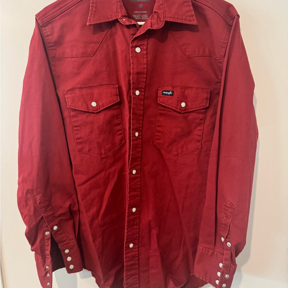 Wrangler Red Casual Button Down Shirt